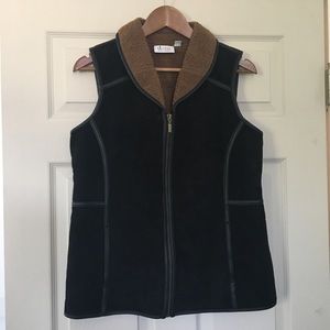 D. & Co. Denim Company Black Sided Leather Vest S - image 1